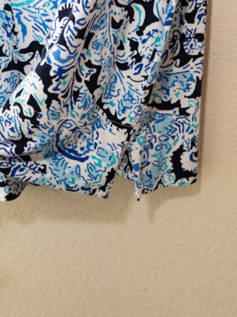 Cynthia Rowley Blue Paisley Print Dress Womens M Shift Back Zip Stretch Career - Picture 7 of 15
